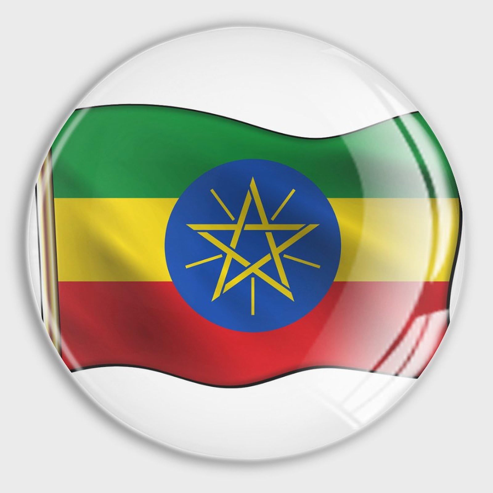 National Flags Decorative Magnets Refrigerator Ethiopia Flags Fridge Magnets Round Whiteboard Magnets Glass Refrigerator Magnets for Billboard Office Blackboard Kitchen Home
