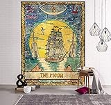 Wandteppich Wandbehang,Windward Segelboot Vintage Hippie Böhmischen Wandteppich Wandbild Für Bett Decke Home Decor Wandteppich Large Print Fabric Art Canvas Wohnzimmer Schlafzimmer, 150 * 100