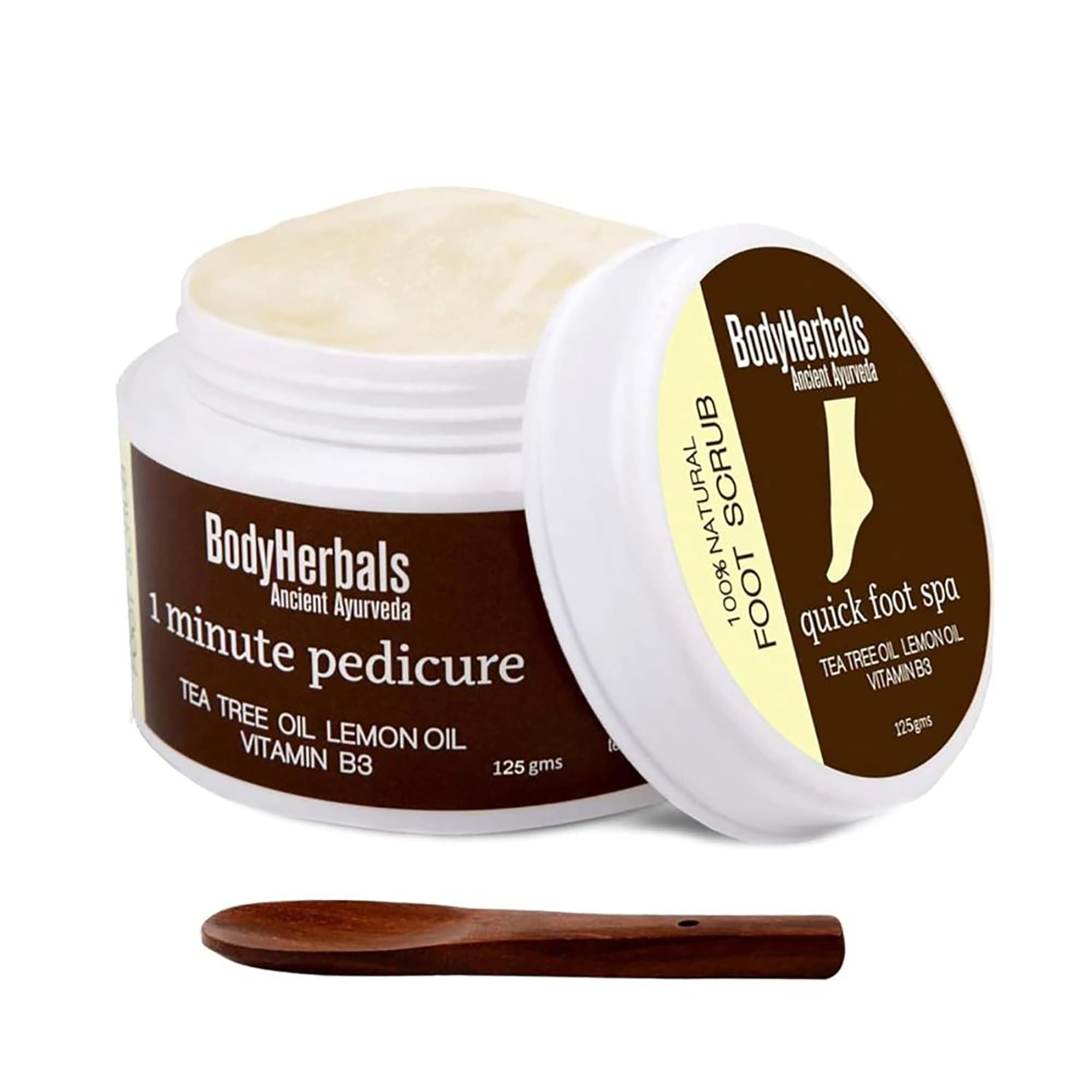 BodyHerbals Foot Scrub 1 minute Pedicure 125 gm | 100% Natural with Goodness of Tea Tree, Lemon & Vitamin B3 | Anti- pigmentation & Cracked Heel Therapy| Exfoliating, Heal and Repair Scrub| Anti Fungal & Dead Skin Removal | Paraben and SLS Free- Beauty, Skin Care-image-42