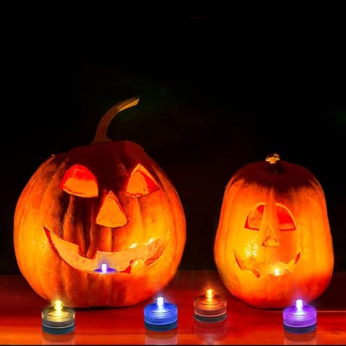 Miniatura 22 de Luces LED sumergibles azules, mini luces de té impermeables, luces LED de 100 horas, luces subacuáticas para decoración de farol, Halloween