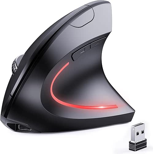 Bluetooth and 2.4G (2-in-1) Rechargeable Wireless Mouse, Ergonomic Vertical Design,