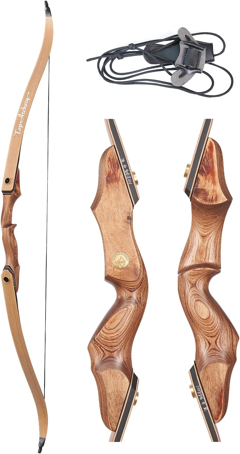 Toparchery 60" Recurve Bow for Adults - Right Hand Wooden Takedown Bow