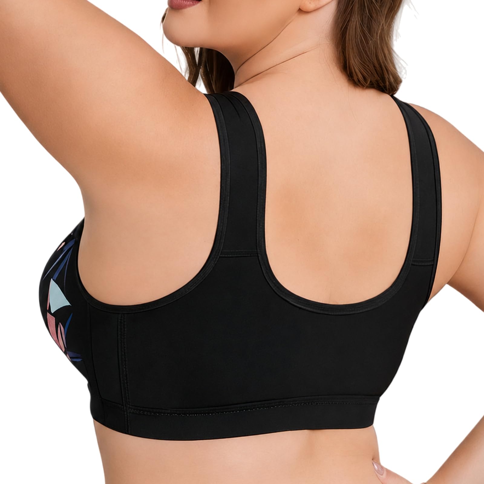 Pack De 4 Sujetadores Sin Aros para Mujer, Ropa Interior Cómoda con Cierre Delantero Y Relleno, Top Tallas Grandes Y Personas Mayores, Diseño Diario Sin Costuras Floral