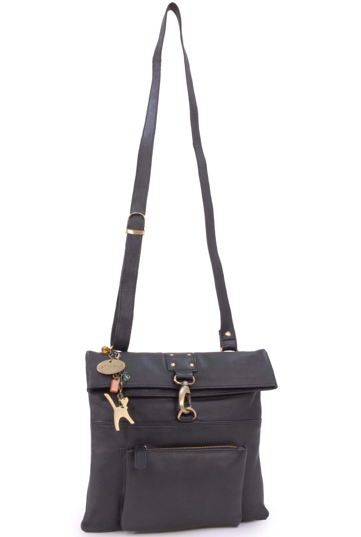 Catwalk Collection Handbags - Borsa a Tracolla Piccola in Pelle - Borsa Messenger Donna - Borsetta con Tracolla Regolabile - Dispatch