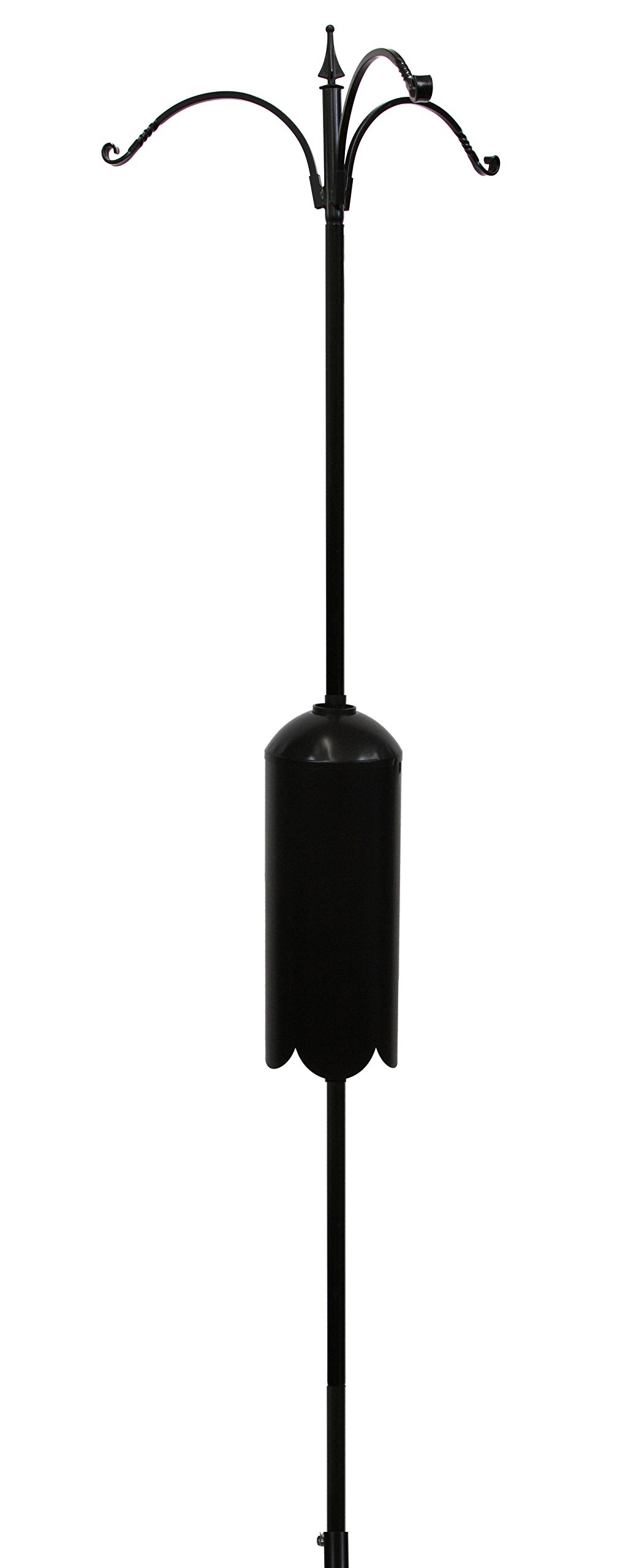 Bird Feeder Pole Set with Squirrel Baffle & Twister Ground Socket (3 Arm)