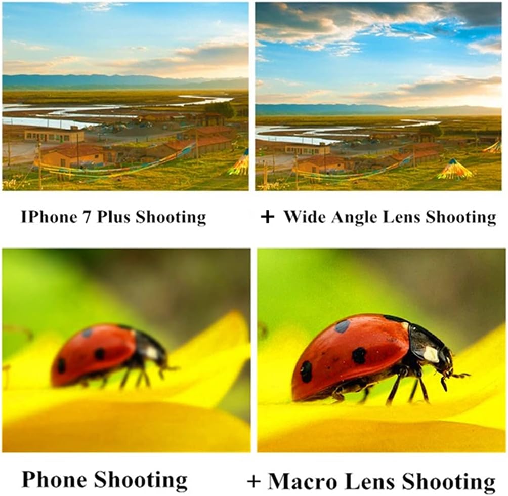 Universal 3 in 1 Phone Camera Lens Kits 210 Degree Fish Eye Lens 0.6X Wide Angle 15X Macro Lenses for Most of Smartphones