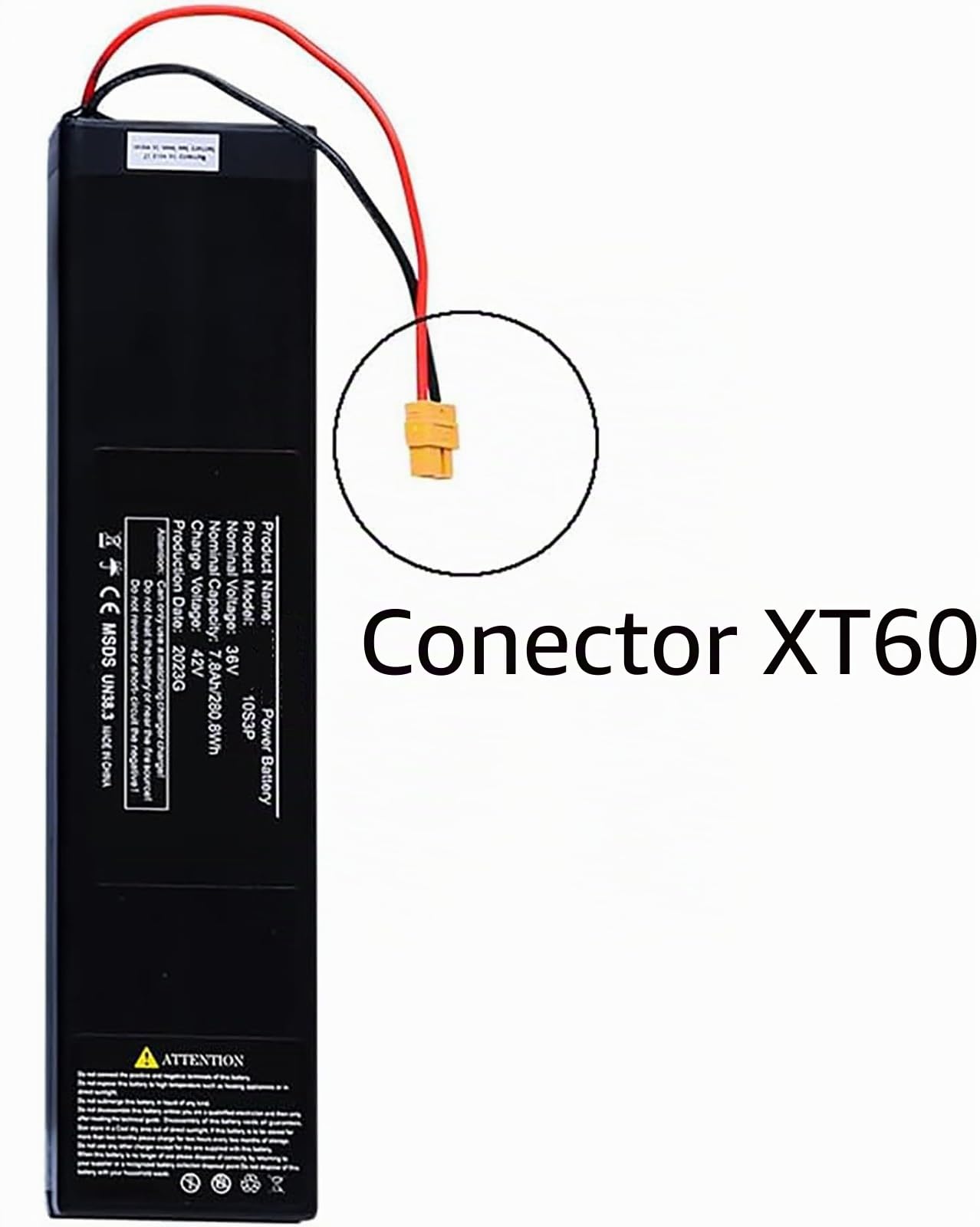 Batería para Patinete Eléctrico De 36V 6Ah 7.8Ah 10.4Ah, 36V 10S3P Batería Recargable Batería De Repuesto para Kit De Motor De 0-400W