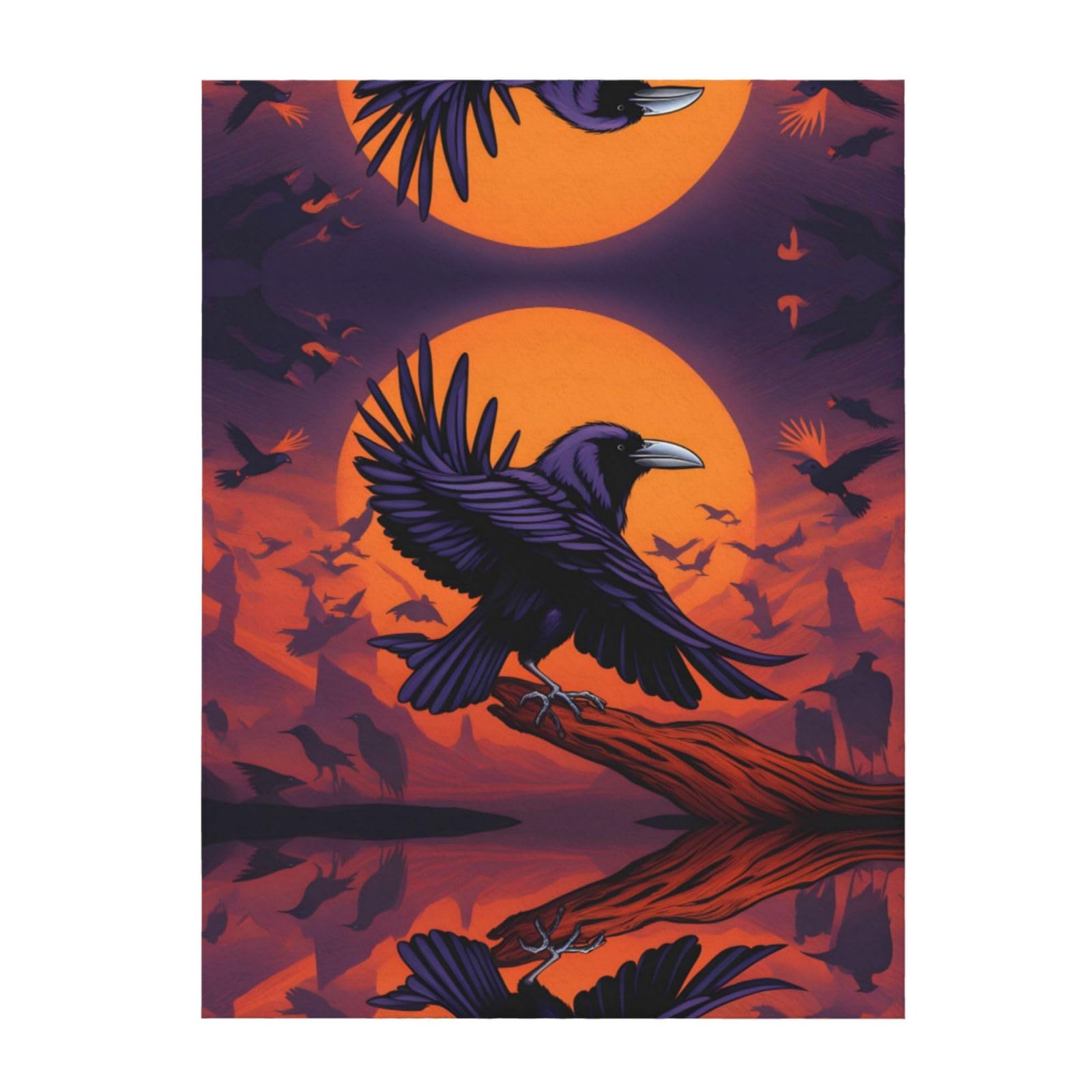 Couverture douce Ravens 152x127 cm plaid thermique léger et durable qui ne bouloche pas