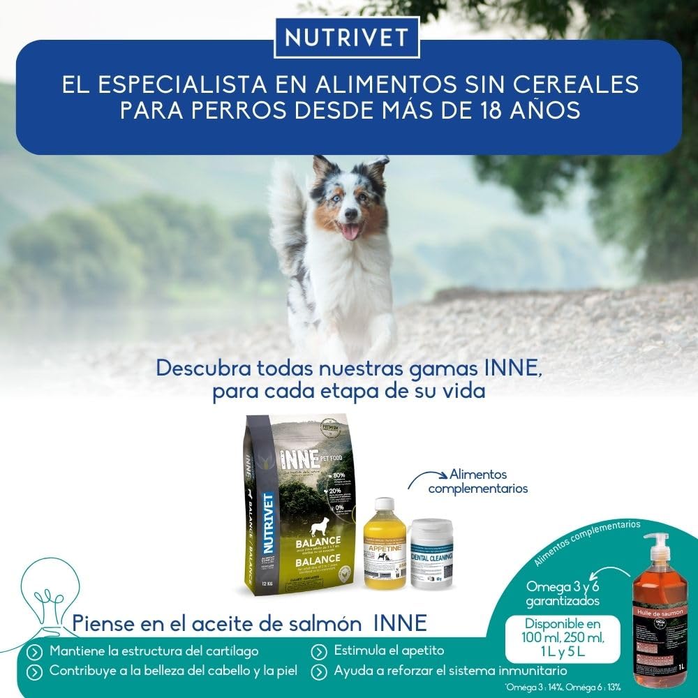 NUTRIVET - INNE Chien - Croquettes sans Céréales - Chien Adulte - Poisson - 80% d'ingrédients d'origine Animale - 12 kg