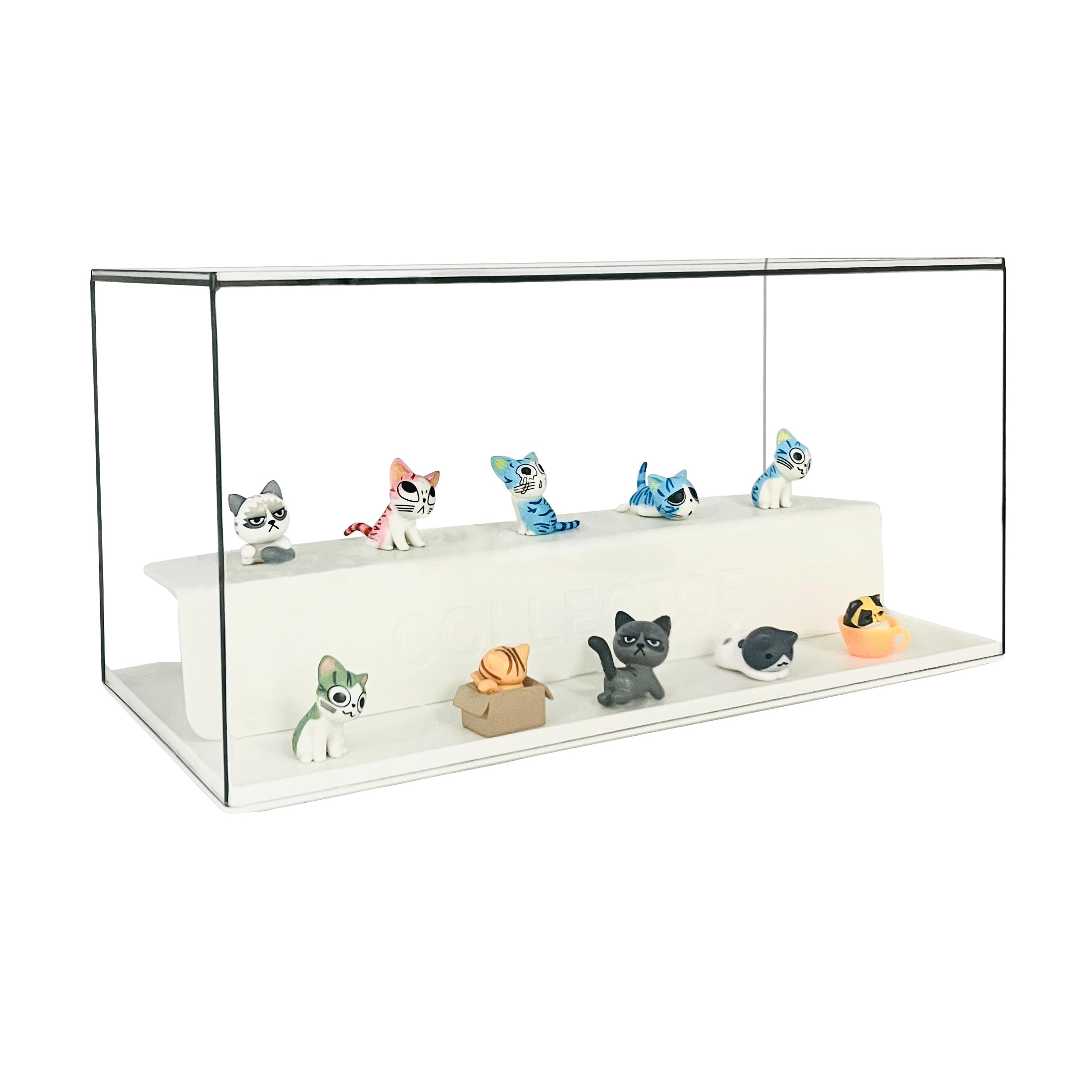 Pxyz Acrylic Display Case for Collectibles Figures,Clear Collection Display Stand for Anime Character,Blind Box Storage Organizer,Dustproof Plastic Toy Storage Box (Cream Yellow)