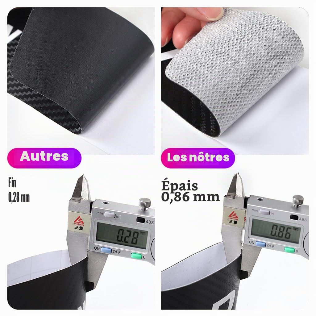 4 Pièces Protection Seuil de Porte de Voiture pour Citroen DS3, Autocollant en Cuir de Fibre de Carbone Plinthes pour Auto (DS3)