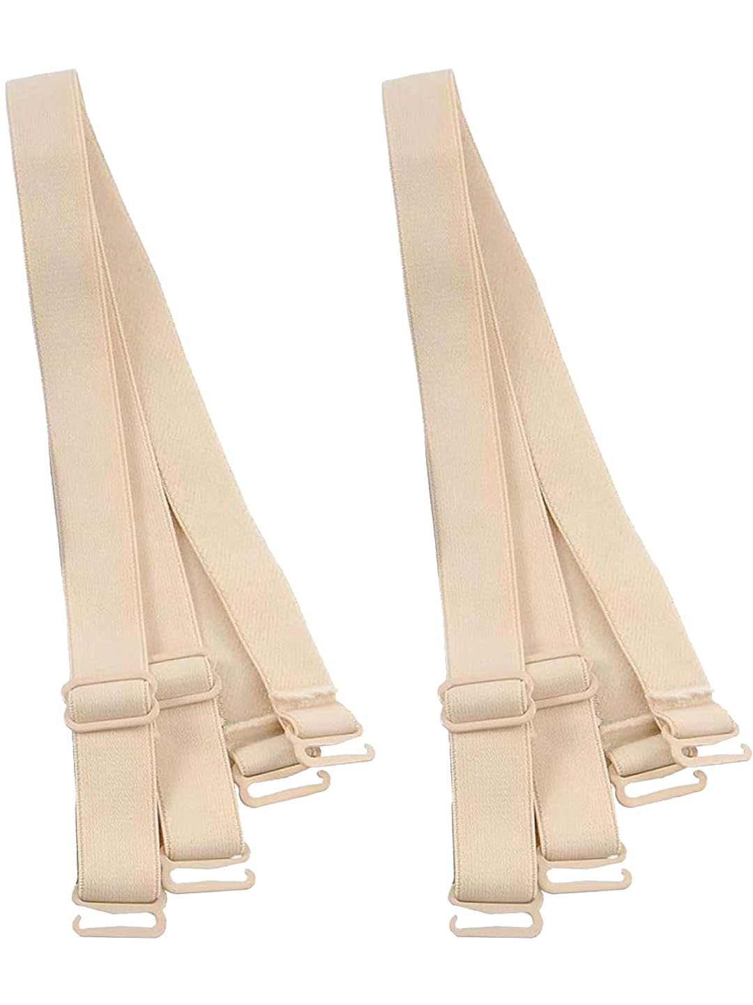 Women's Solid Multicolor Elasten Detachable Stretchable Adjustable Straps for Bra Metal FreeSize Pack of 2