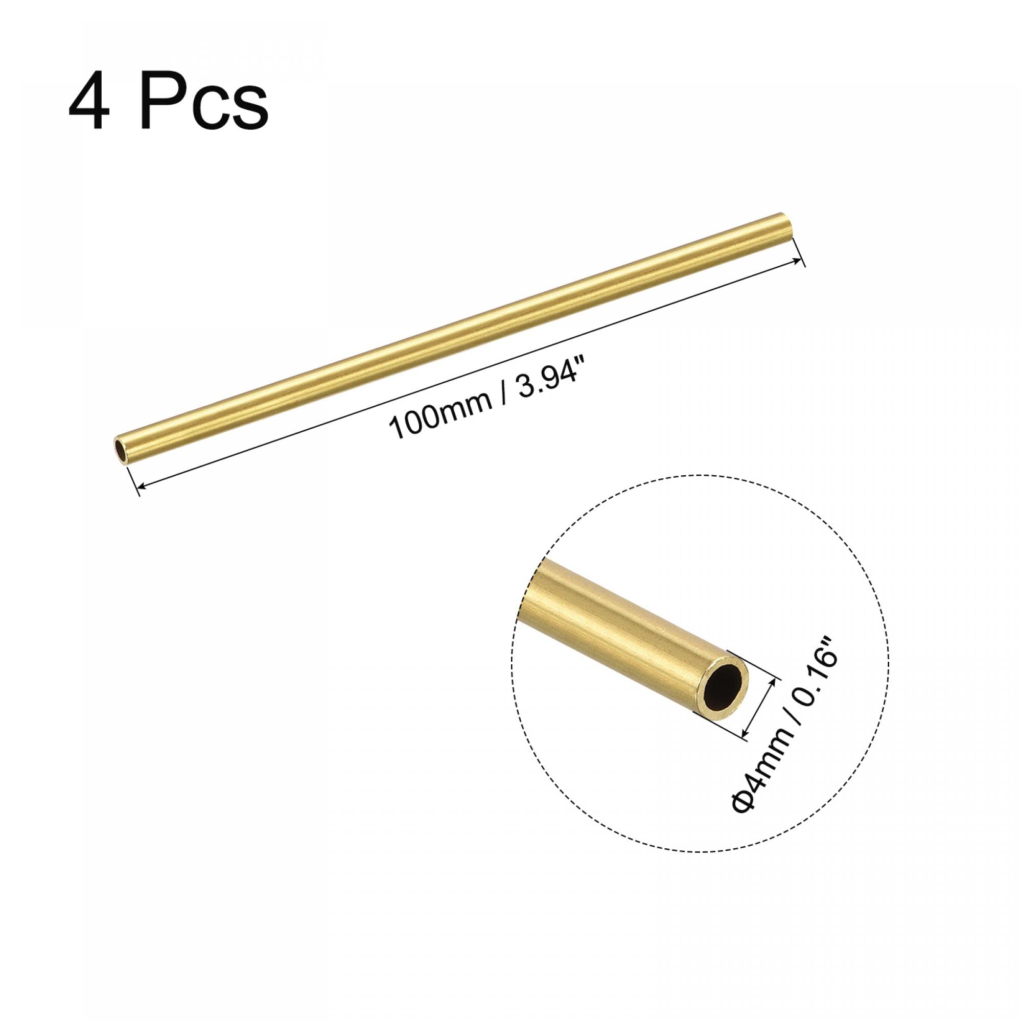 Sourcing Map 4 Stück Messingrohr 100 Mm Länge, 3 Mm Außendurchmesser, 0,5 Mm Wandstärke – Nahtlos, Für Industrie, Bau, Garten, Basteln & Dekoration