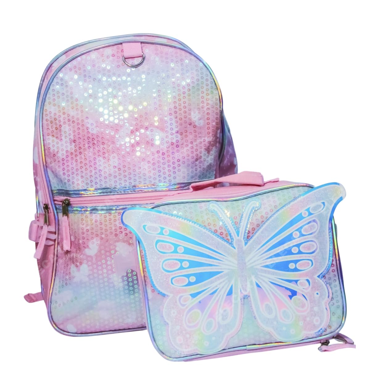 Unicorn School Backpack for Girls – 16 Inch Holographic Dreamer Bag with 2 Front Pockets, Side Mesh, Lightweight & Durable, Glitter Rainbow Design-image-15