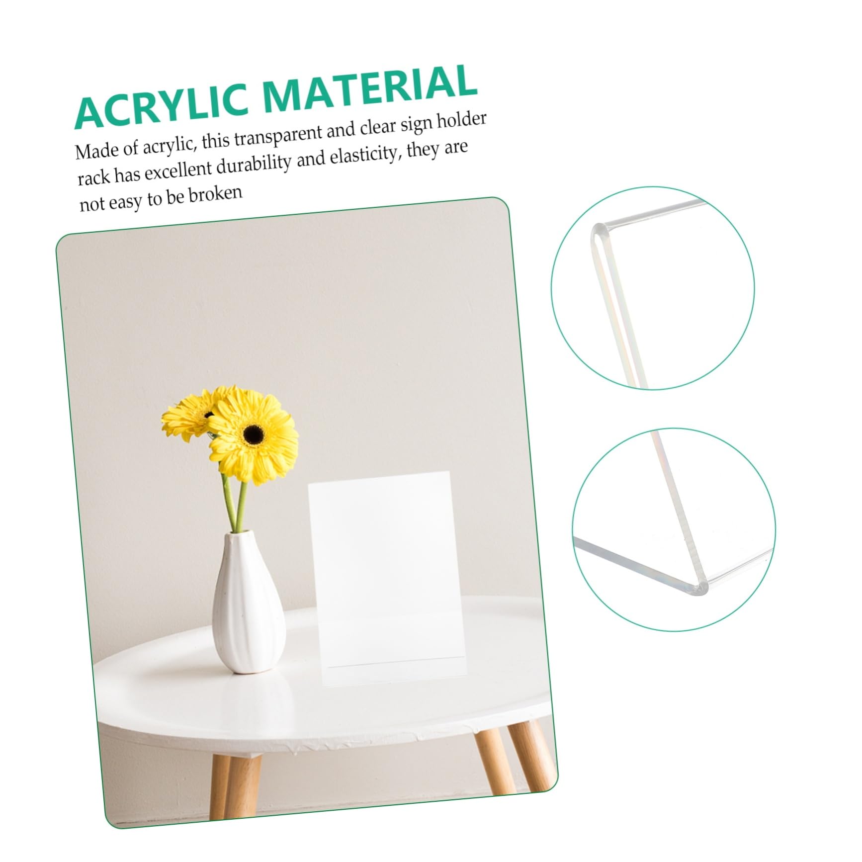 Acryl Preisschildhalter 6 Stück, Transparente L-form, Schilderhalter | A4-format, für Preisangaben und Hinweise, Leicht zu Handhaben, Elastische Ausführung