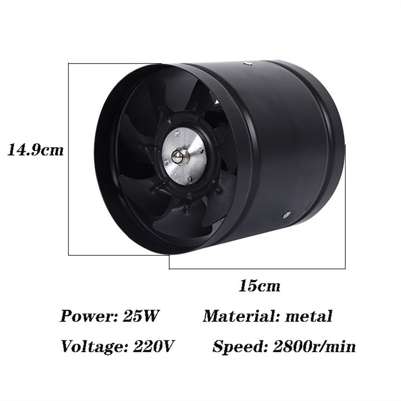 Ventilador Extractor Extractor de conducto cilíndrico de 6 pulgadas, extractor Industrial, cocina, hogar, baño, ventilador de ventilación potente Extractor de Aire, YIFEI2013-SHOP-1228