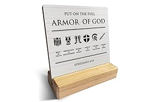 Country Put on the Full Armor of God Bible Verses Wooden Plaque Sign Desk Decor