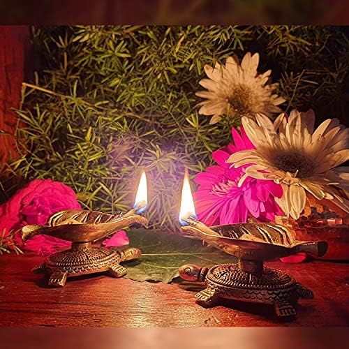 phareLamp Presents Indian Diwali Oil Lamp Pooja Diya Brass Light Puja Decorations Mandir Decoration Items Handmade Table Home Backdrop Decor Lamps Made in Decorative #A247