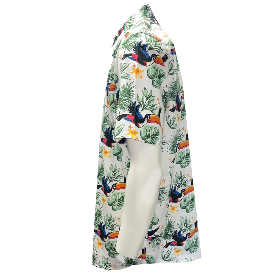 Guinness - Camicia hawaiana a mezza manica con tucano bianco