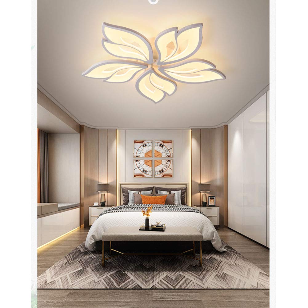 Blütenförmige LED-Deckenleuchte Mit Fernbedienung - Dimmbar, 58cm Ø, 32W, Für Wohnzimmer & Schlafzimmer