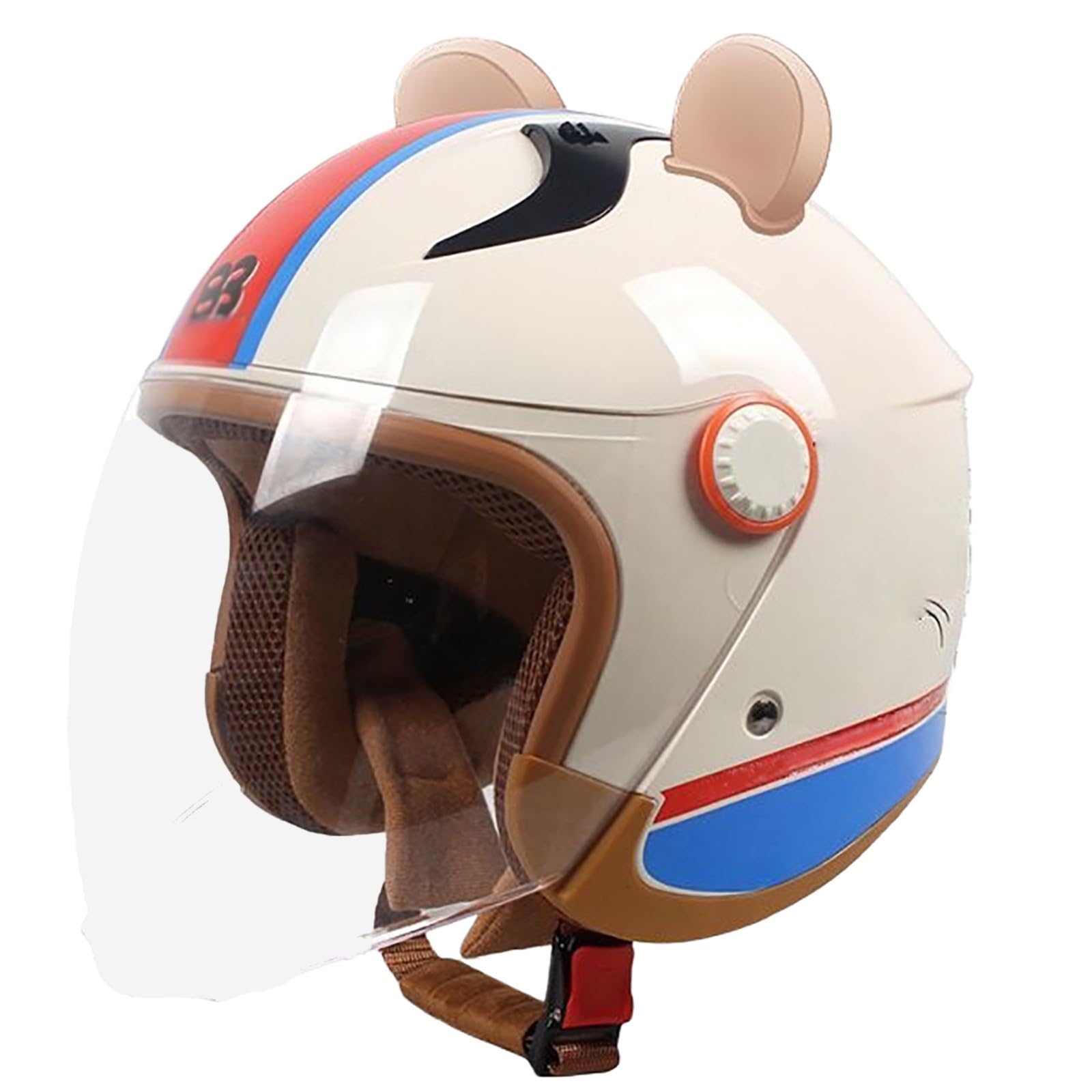 Kask motocyklowy otwarty na skuter, kask motorowerowy dla dorosłych, kobiet i mężczyzn, kask typu crash z wizjerem, na wszystkie pory roku, konstrukcja wentylacji, odpowiedni dla ruchu drogowego ECE