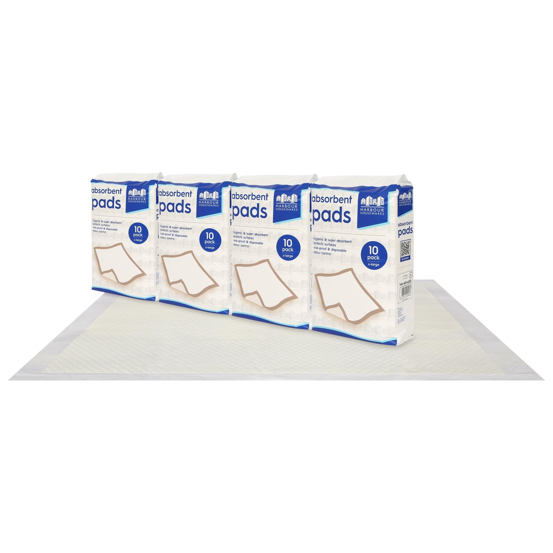 Harbour Housewares Incontinence Bed Pads - White - 60cm x 89cm - Pack of 40