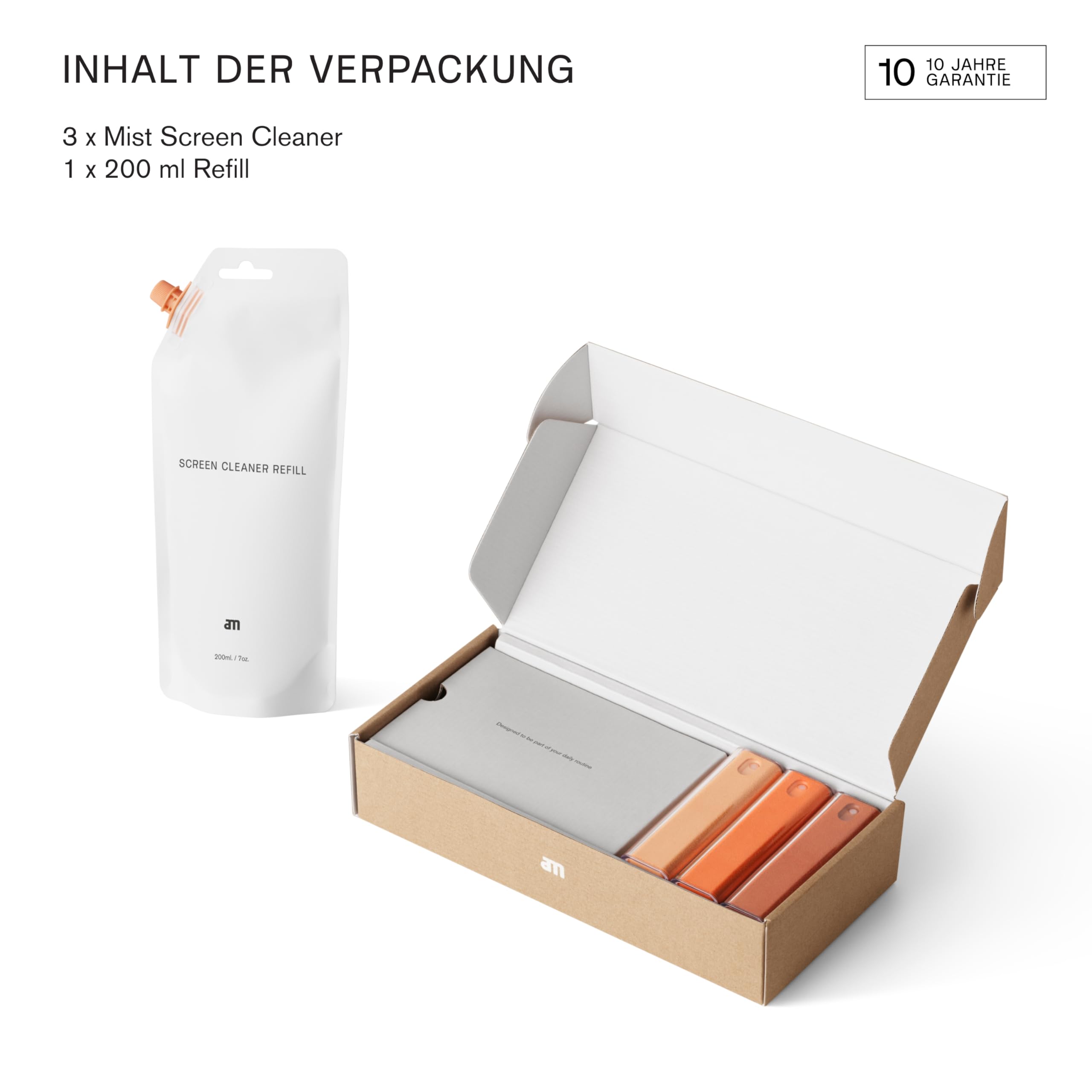 Bildschirmreiniger Set 3er Pack 200 ml Nachfüllung - Screen Cleaner All-in-One Display Reiniger für Auto Smartphone Tablets