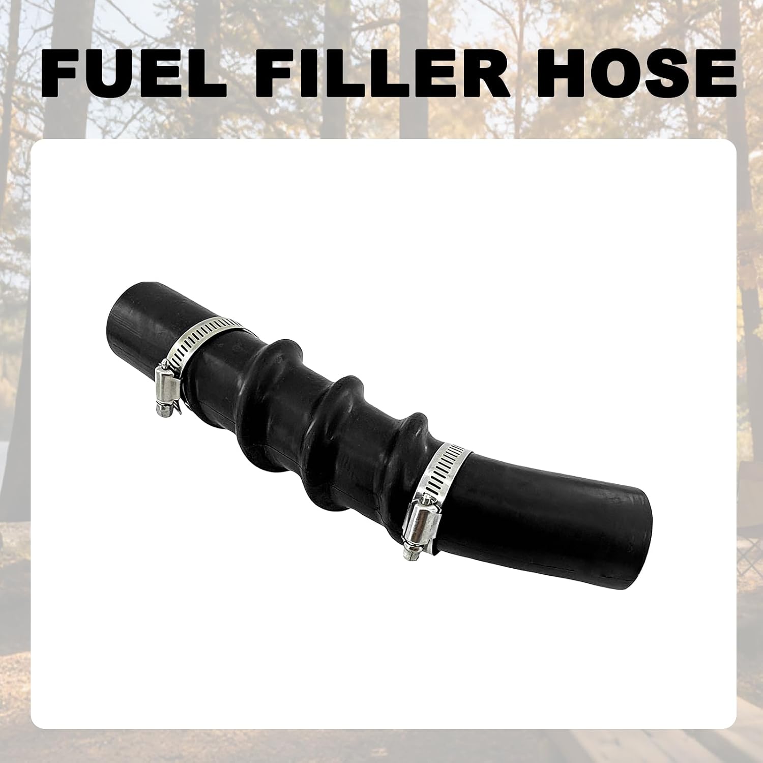 573-017 Fuel Filler Hose Fit for Ford Econoline Van 1992-2003, 1 1/2 Inch Gas Tank Fuel Filler Hose with Clamps Replace FNH036 F2UZ9047A F7UZ9047BD F7UZ9047BE