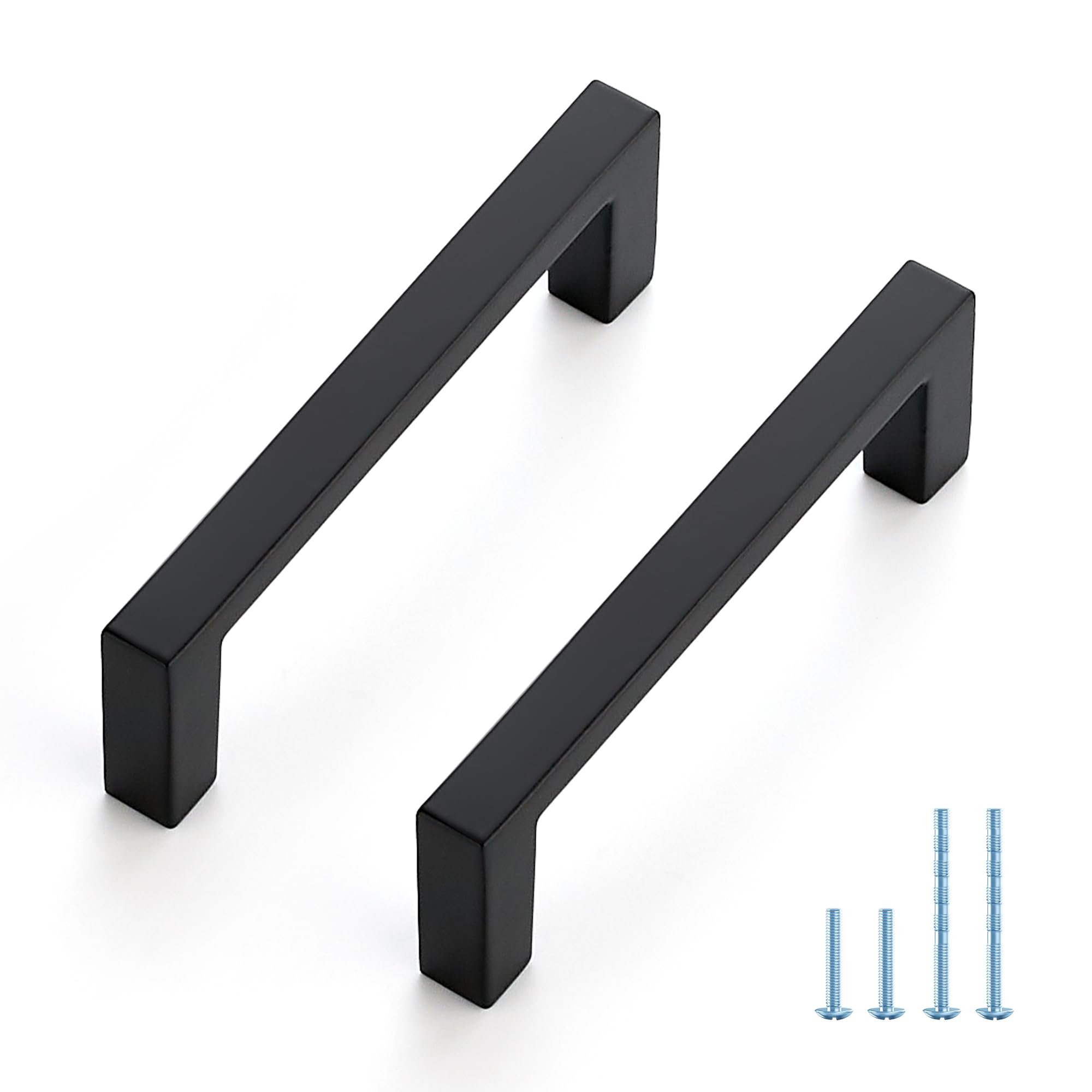 JOY DECOR Matte Black Cabinet Pulls Slim Square Handles, 3 Inch, 10 Pack