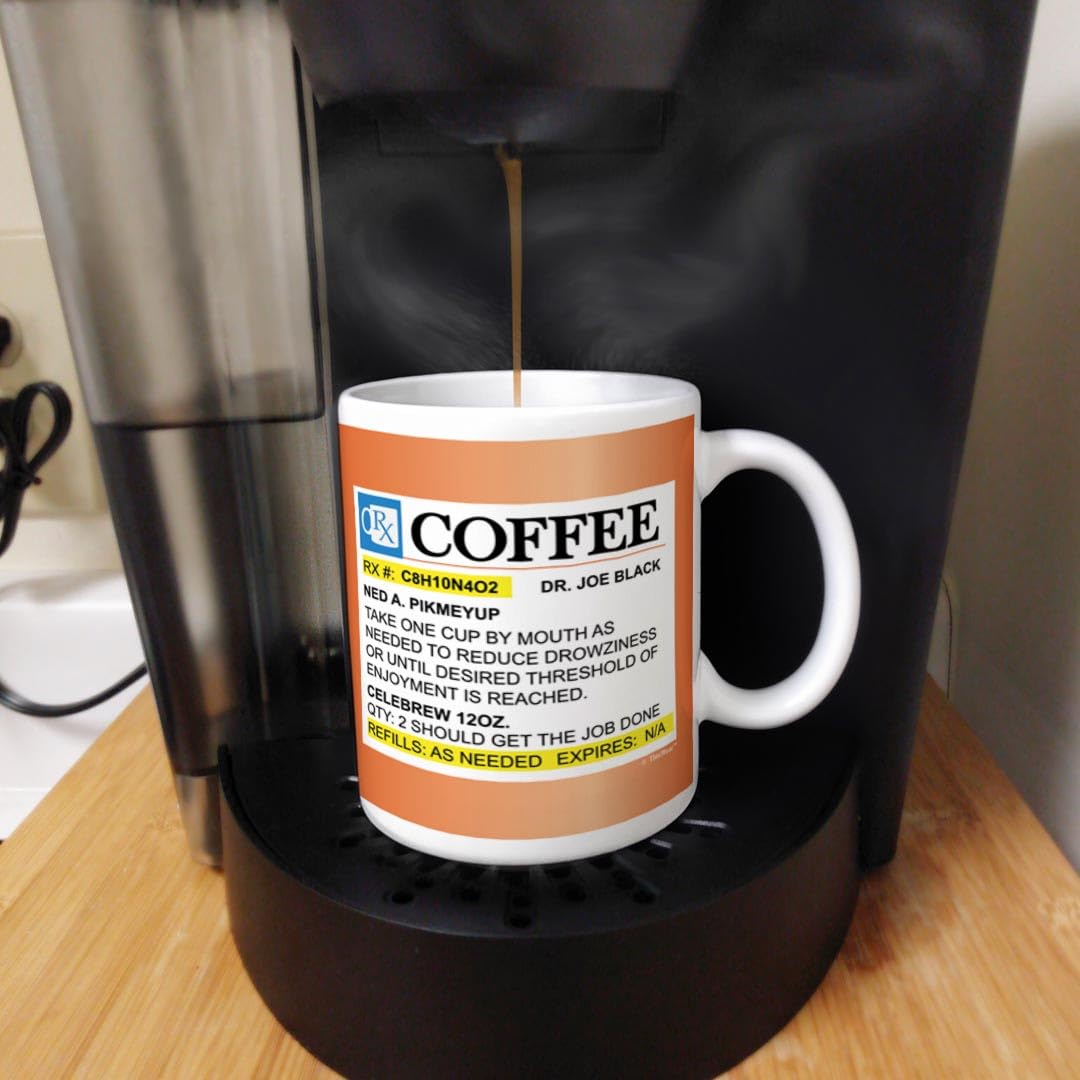 Amazon.com: ThisWear Coffee Lovers Gifts Prescription Coffee RX Pill Bottle  Pharmacist Gift 11oz Ceramic Coffee Mug with Handle : Home & Kitchen