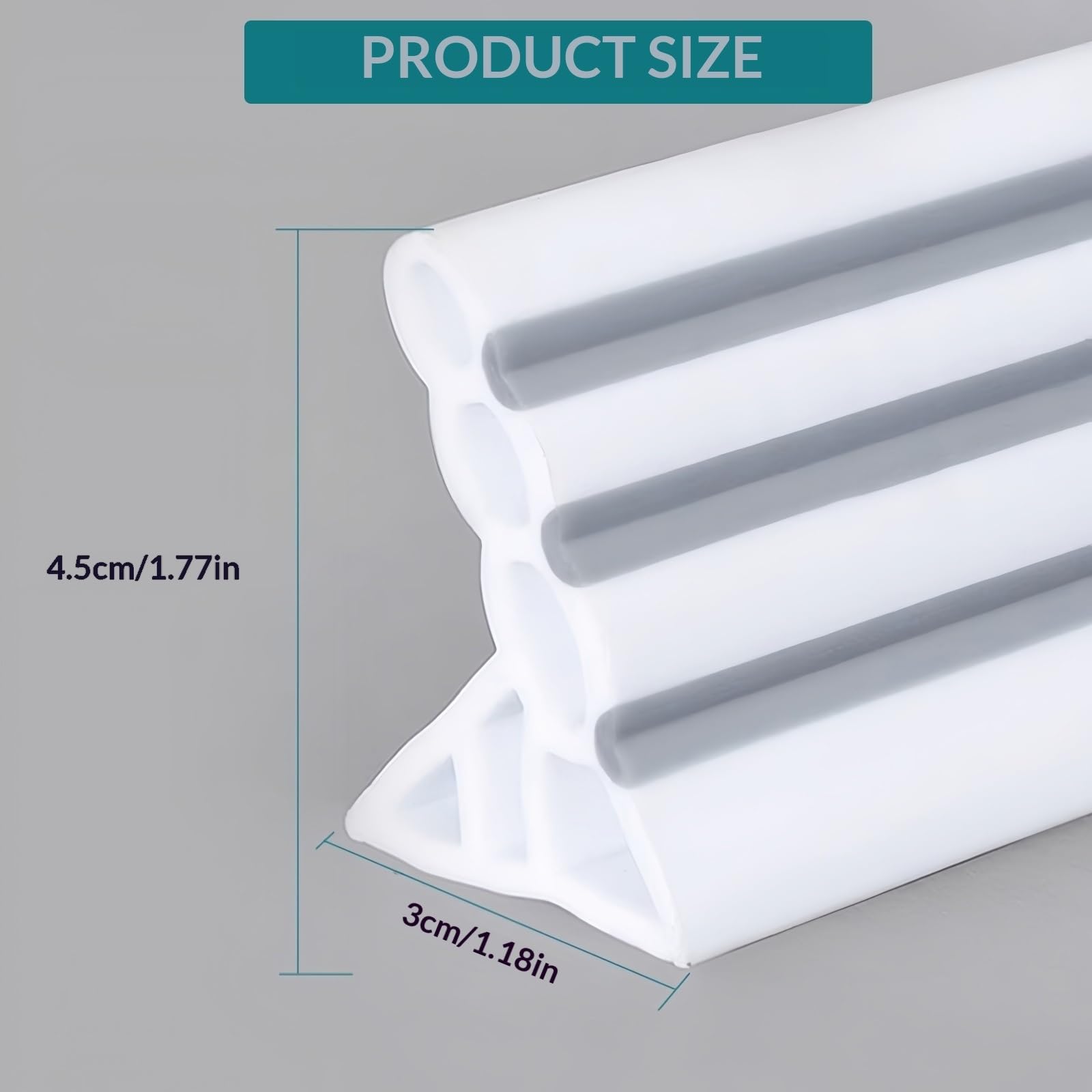 Barriera per doccia autoadesiva, 60-200 cm, in silicone, guarnizione per schermo della doccia, resistente per evitare danni e fuoriuscite d'acqua nel tuo bagno (bianco, 120 cm)
