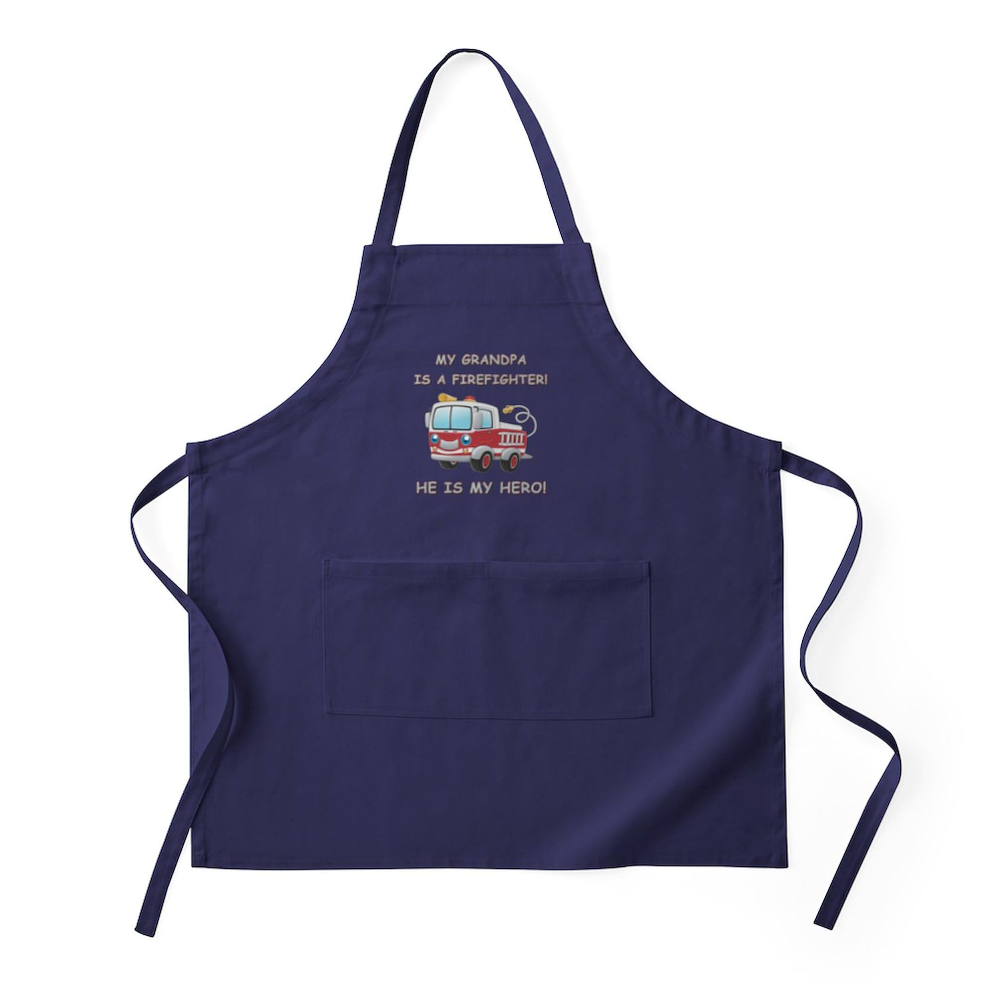 CafePress MY GRANDPA IS A FIREFIGHTER Apron (Dark) Kitchen Apron with Pockets, Grilling Apron, Baking Apron