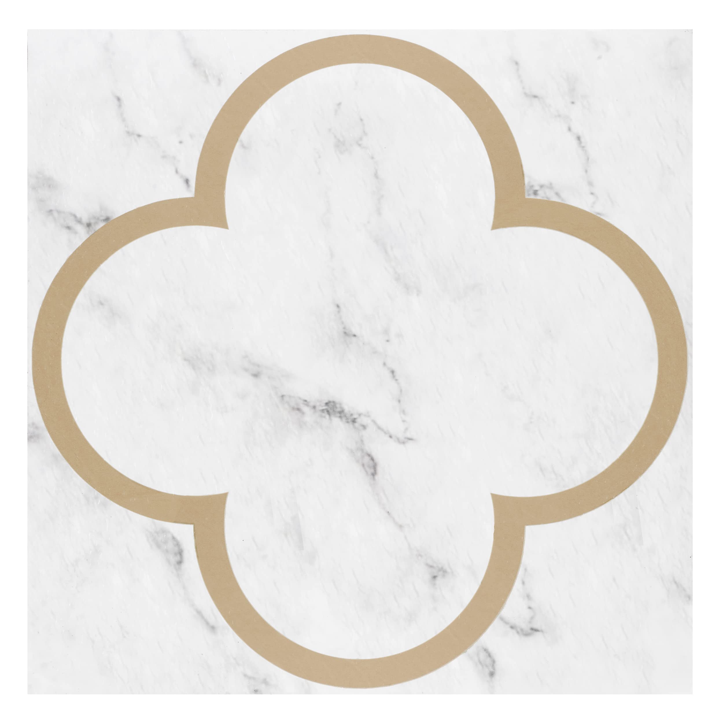 Retro Self Adhesive 12-Inch Vinyl Floor Tiles, 20 Tiles - 12" x 12", Van Cleef Pattern - Peel & Stick, DIY Flooring for Kitchen, Dining Room, Bedrooms & Bathrooms by Achim Home Decor