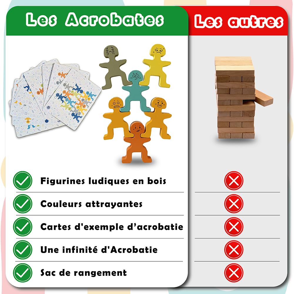 Wer wird die stabilste Hand haben? Gesellschaftsspiel aus Holz zum Stapeln für Kinder und Familie – Feinmotorik Spielzeug Montessori Konstruktion, Reisen, Geschenk zum Geburtstag