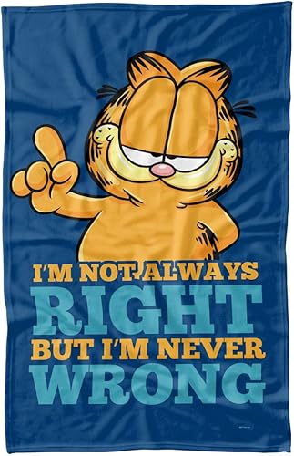 LOGOVISION Garfield Never Ever Wrong - Manta polar de 36 x 58 pulgadas