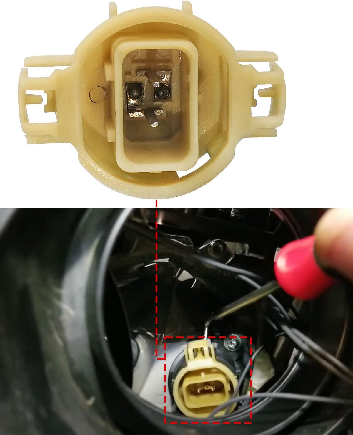 4300K PSX24W 2504 Fog Light Bulbs, Halogen Headlight Bulb Daytime Running Lamps DRL Headlights DC12V 24W, 2PACK
