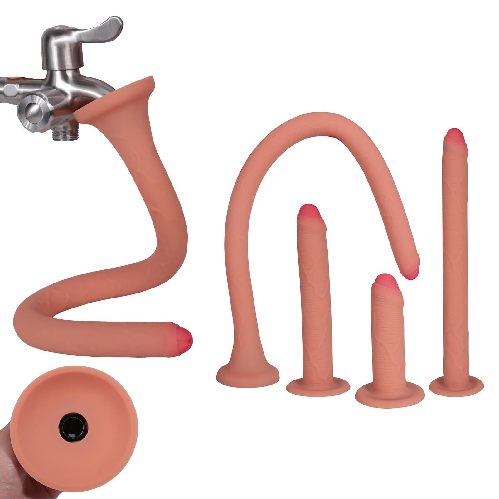 Silikon Extra Lang Analdildo 4 Größen Silikon Analdusche Vaginaldusch Klistierschlauch Anal Spülung Vaginal Intimdusche Analreinigung Intimreinigung Sexspielzeug Für Frauen Männer(XL)