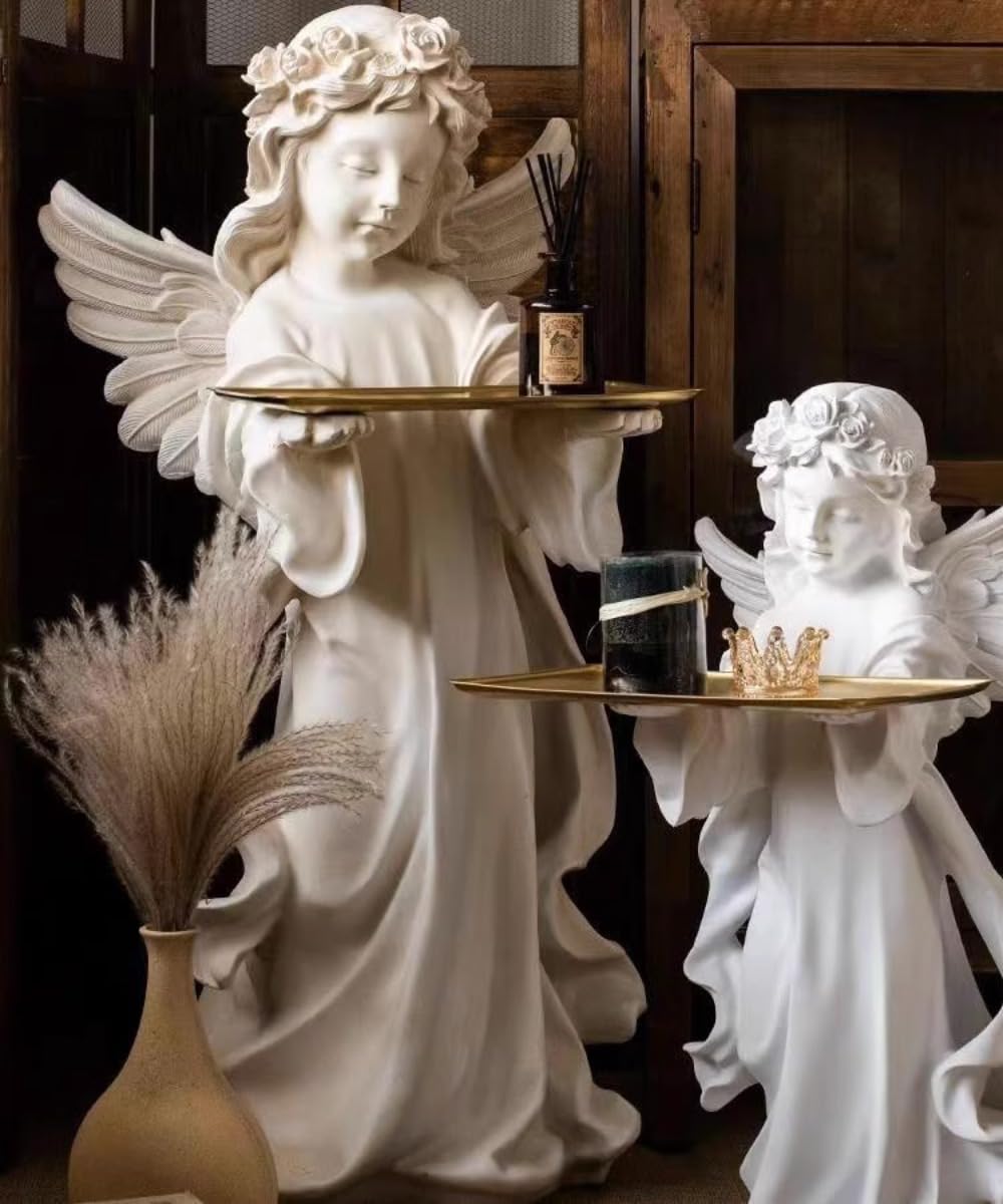 Amazon.co.jp: 天使のオブジェ収納記念日抽象彫刻オブジェ家具風水