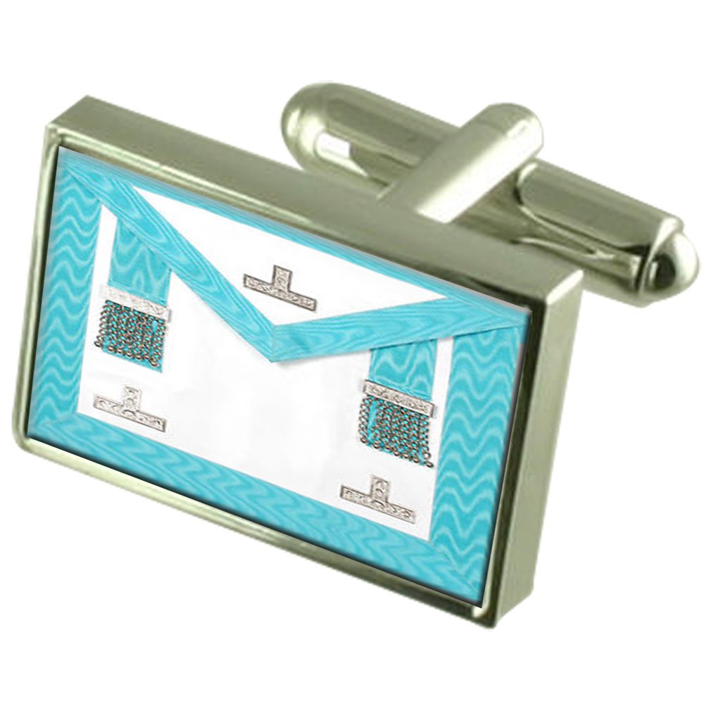 Select Gifts Masonic Craft Worshipful Master Regalia Apron Cufflinks Engraved Message Box