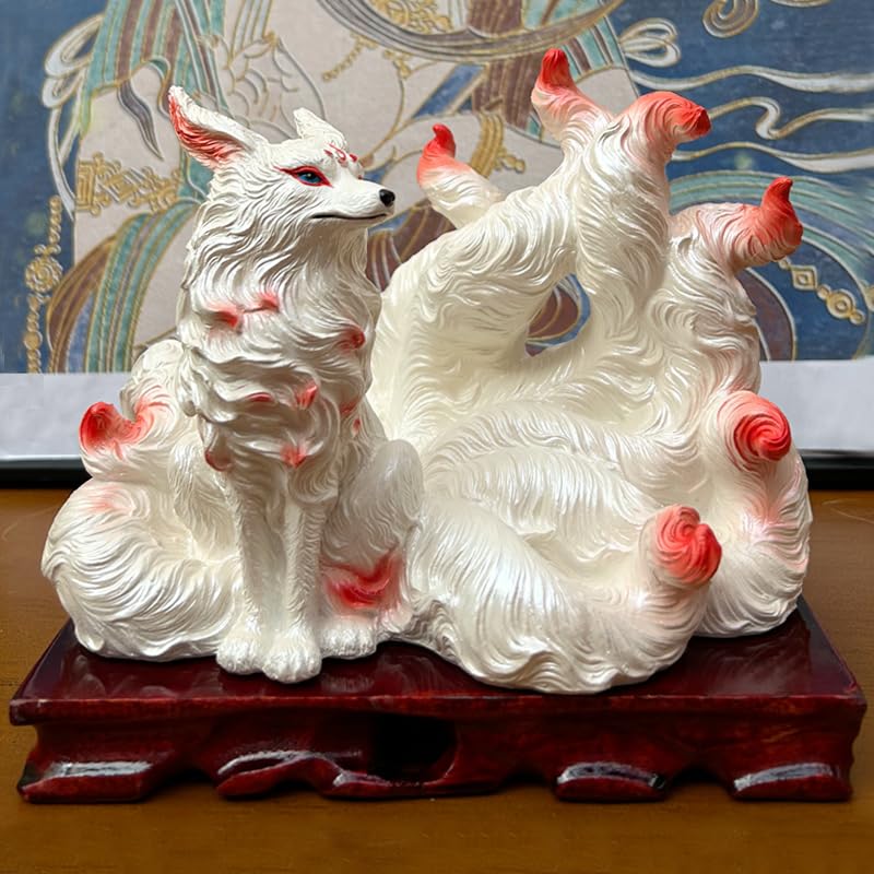 Amazon.co.jp: 九尾の狐 置物 玄関 飾り 縁起物 玉藻前 九尾の狐姫様