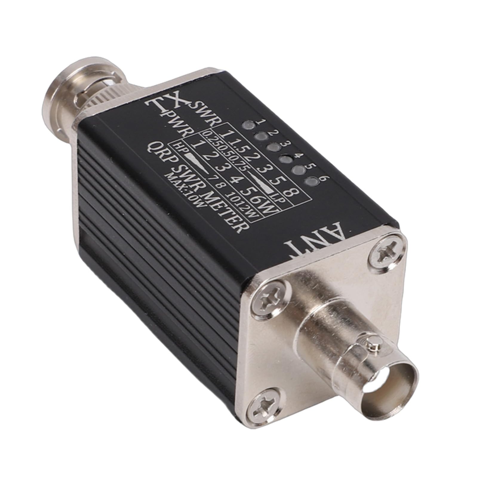 Misuratore SWR da 10 W con Indicatori LED Misuratore di Rapporto Onde Stazionarie Compatto da 1-30 MHz per Test a Onde Corte