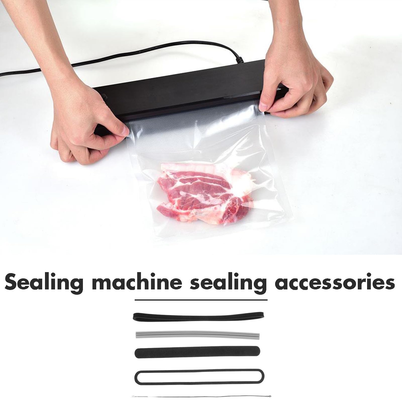 Ciieeo Striscia Riscaldante Nero in Silicone e Spugna Sigillatura Rapida e Tenuta Ferma per Macchina Sottovuoto per Uso Domestico e Produzione Imballaggi