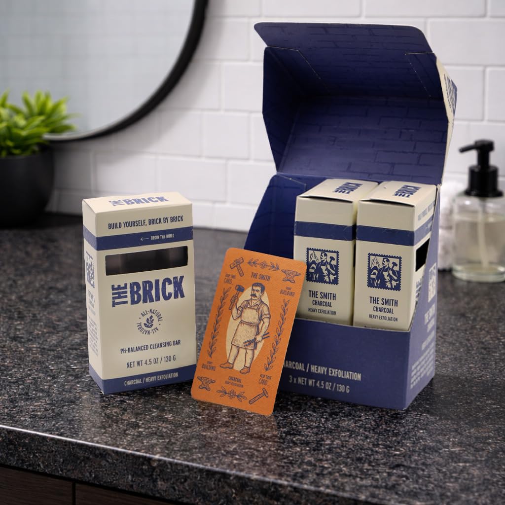 The Brick pH Balanced Soap Bar - The Smith - Heavy Exfoliation, Charcoal Scented (3)