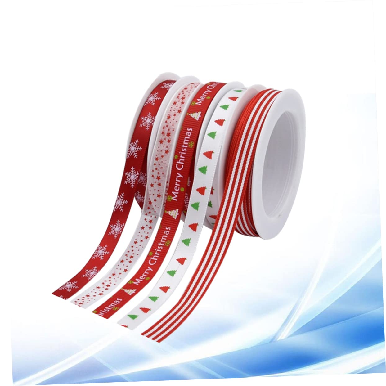 NUOBESTY 3-teiliges Set Geschenkverpackungsbänder Geschenkband Geschenkbänder Weihnachtsdekoration Bänder Für Partydekor Weihnachtsband Rotes Drahtband Bänder Für Diy Eberesche Drucken