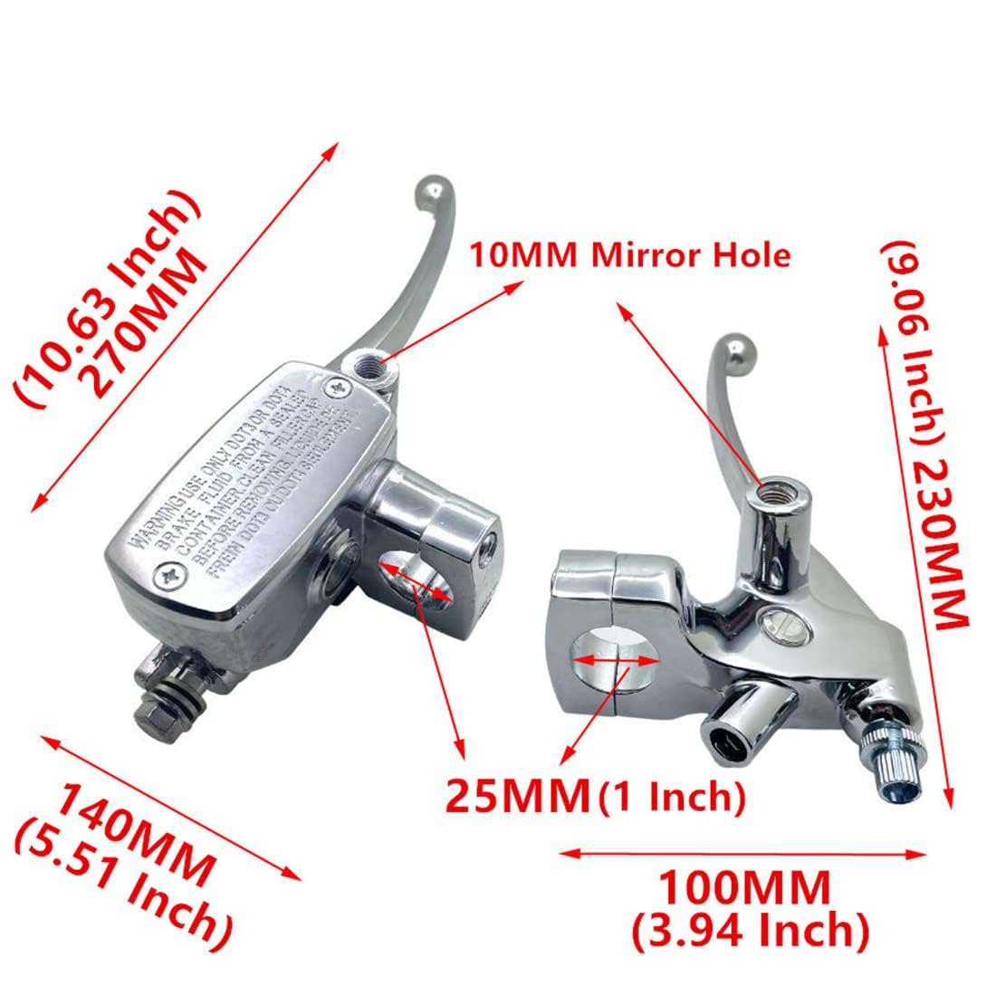 1 paio di leve freno frizione moto universali cromate da 25 mm e 1 pollice, serbatoio cilindro principale per Honda Shadow VT600 VT750 VT1100 VT1300 VTX1300 VF750 VLX Deluxe Aero ACE Spirit Magna