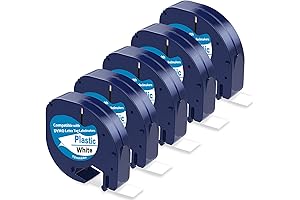 5 X Plastic White Tape Replacement for Dymo Letratag Refills