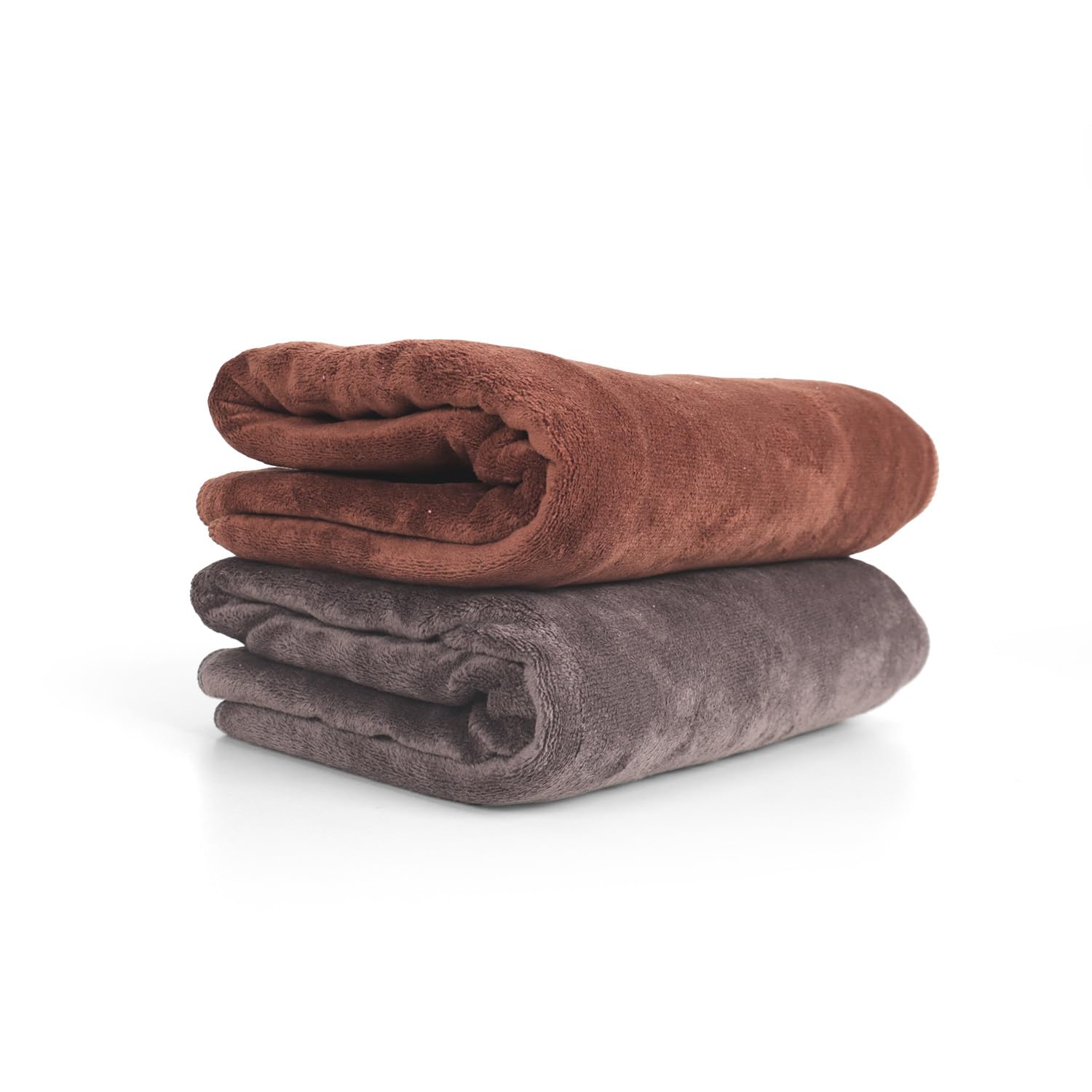 Microfiber Towels For Bath Large Size (400 GSM)|Bath Towel For Unisex|Ultra Absorbent & Quick-Dry Towels |Soft & Lightweight Towel (Grey & Brown)- 70 x 140 Cm (Set of 2)
