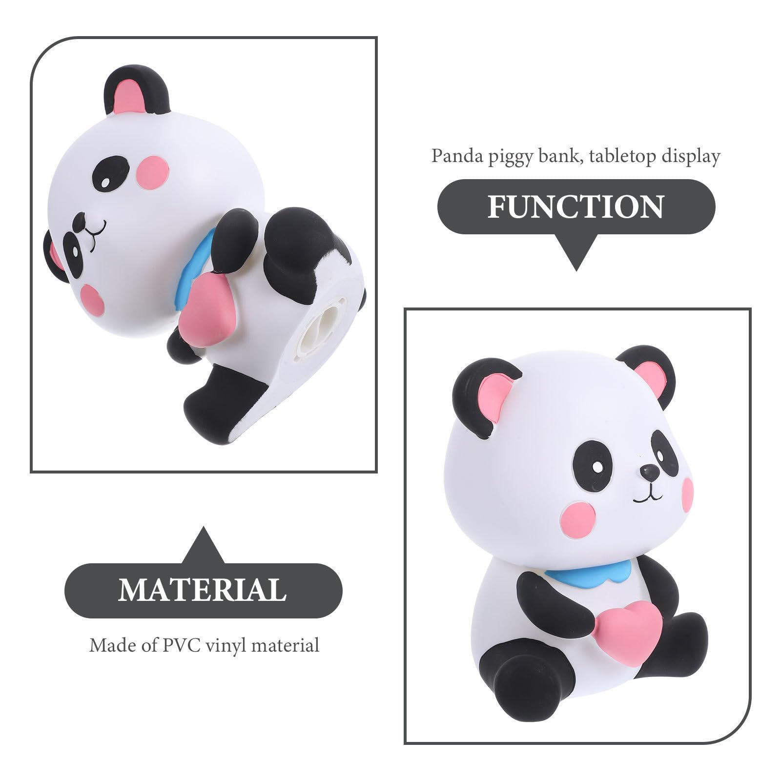 Operitacx 4 Piezas Alcancía Decorativa de Panda en PVC Vinilo para