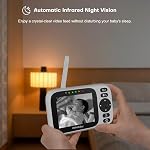 HelloBaby Moniteur de bébé No WiFi,Moniteurs vidéo pour bébés avec caméra et audio,3.2'' IPS Écran, moniteur d'appareil photo pour bébé à distance,Plug&Play,Nuit Vision,1000ft Portée,2-Way Parle, ECO Mode,température