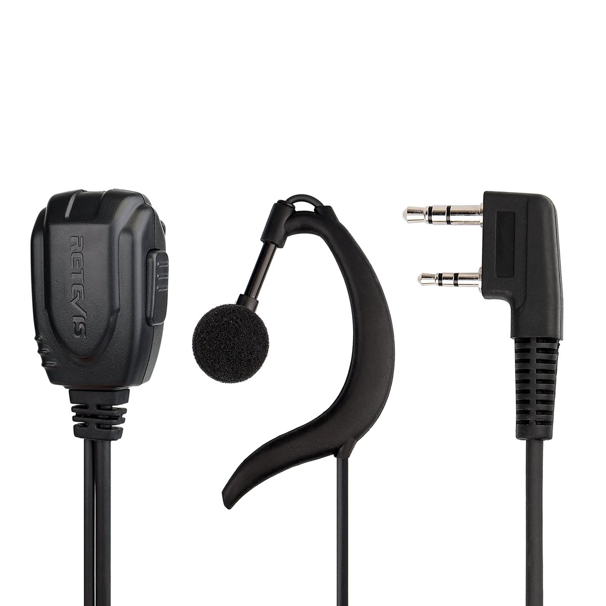 Retevis Walkie Talkie Auricolare, 2 pin Tipo-C Cuffia Compatibile con Walkie Talkie Baofeng UV-5R BF-88E BF-888s RT24 RT28 RT622 RT27 RT618 RT619 Kenwood Proster (1 pz)